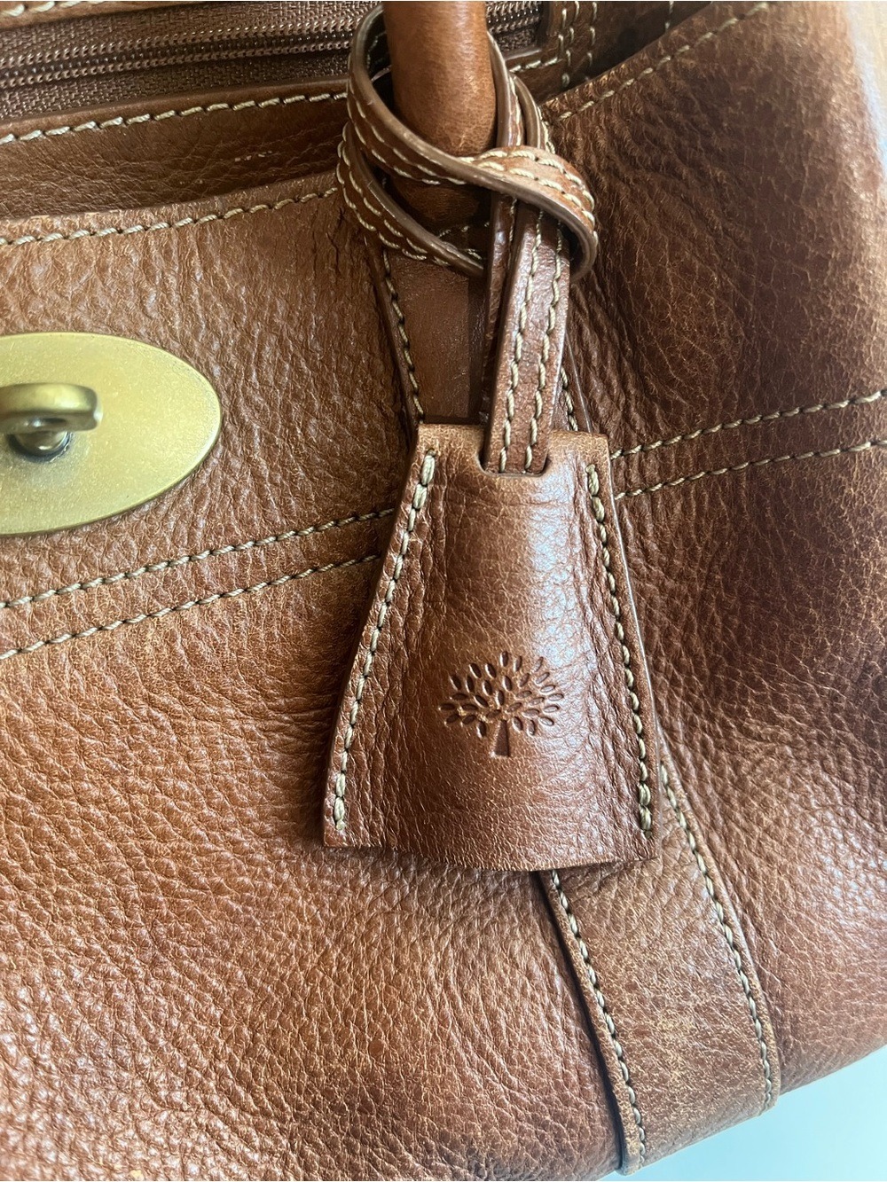 MULBERRY SMALL OAK BROWN GRAINED LEATHER BAYSWATER SATCHEL - Picture 3 of 16